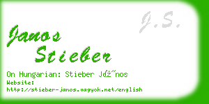 janos stieber business card